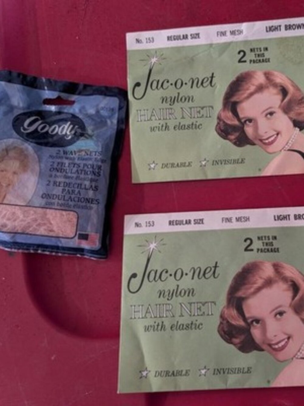 Vintage Jac-O-Net Goody Hair Nets Lot NOS Retro Nylon Hair Accessories - 1257